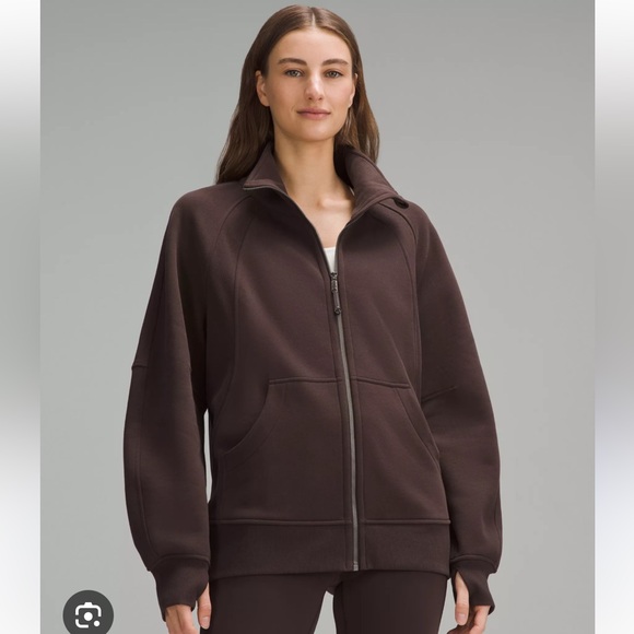 Lululemon scuba full zip oversized funnel neck brown espresso xs/s - Picture 1 of 9